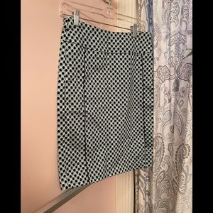 Black and teal pencil skirt